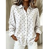 image:imagechouyatou Womens Retro Polka Dot Long Sleeve Button Down Shirt Blouse TopsWhite
