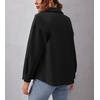 image:imagechouyatou Womens Thicken Spread Collar Button Down Shirt Jacket Shacket CoatBlack