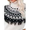 image:imagechouyatou Womens Vintage Fair Isle Print Turtleneck Long Sleeve Fringe Tassel Knitted Sweater Pullover TopsApricot