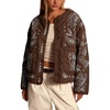 image:imagechouyatou Women Winter Embroidered Quilted Jacket Padded Cotton Short CoatCoffee