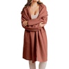 image:imagechouyatou Womens Chunky Open Front Lightweight Cardigan Hooded Slouchy Knit Long Coatigan SweaterBrick Red