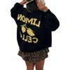 image:imagechouyatou Womens Cute Lemon Letter Pattern Cardigan Open Front Jacquard Knitted Sweater CardiganBlack