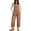 image:imagechouyatou Womens Retro Denim Bib Overalls Loose Wide Leg Jean JumpsuitBrown