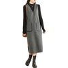image:imagechouyatou Womens V Neck Sleeveless Overall Jumper Dress Wool Blend Tunic Tank Midi Long Dress with PocketsGray
