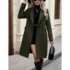 image:imagechouyatou Women Double Breasted Mid Long Dressy Casual Wool Trench PeacoatArmy Green