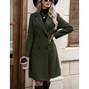 image:imagechouyatou Women Double Breasted Mid Long Dressy Casual Wool Trench PeacoatArmy Green