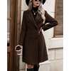 image:imagechouyatou Women Double Breasted Mid Long Dressy Casual Wool Trench PeacoatCoffee