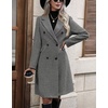 image:imagechouyatou Women Double Breasted Mid Long Dressy Casual Wool Trench PeacoatGray