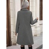 image:imagechouyatou Women Double Breasted Mid Long Dressy Casual Wool Trench PeacoatGray