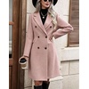 image:imagechouyatou Women Double Breasted Mid Long Dressy Casual Wool Trench PeacoatPink