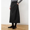 image:imagechouyatou Womens Sexy Side Slit PU Leather Skirt High Elastic Waist Faux Leather Midi Long Skirt with PocketsBlack