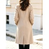 image:imagechouyatou Womens Double Breasted Dressy Wool Coat Long Trench Pea CoatApricot