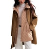 image:imagechouyatou Wool Coat Detachable Quilted Vest 2Piece Removable Liner SetsCamel