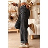 image:imagechouyatou Women Trendy Studded Straight Leg Jeans Y2K Denim Wide Leg PantsBlack