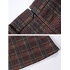 image:imagechouyatou Womens Checkered Plaid A Line Wool Blend Skirt Vintage Tartan Pocketed Wool Midi SkirtCoffee Brown