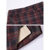 image:imagechouyatou Womens Checkered Plaid A Line Wool Blend Skirt Vintage Tartan Pocketed Wool Midi SkirtRed