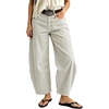 image:imagechouyatou Womens Striped Barrel Pants Baggy High Waist Wide Leg JeansKhaki