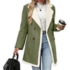 image:imagechouyatou Womens Winter Faux Suede Jacket Sherpa Fleece Lined PeacoatGreen