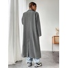 image:imagechouyatou Womens Winter Single Breasted Wool Coat Lapel Collar Long Pea Coat Loose Fit Trench CoatsGrey