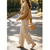 image:imagechouyatou Womens Business Casual Wool Coat Open Front Cropped CoatCamel