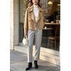 image:imagechouyatou Womens Business Casual Wool Coat Open Front Cropped CoatCamel