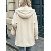 image:imagechouyatou Womens Hooded Corduroy Jacket Loose Fit Button Down Trench CoatBeige
