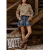 image:imagechouyatou Womens 2025 Fall Outfits Contrast Striped Sweater Y2K Colorful Knit Long Sleeve Pullover Jumper TopsGreen