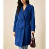 image:imagechouyatou Womens Double Breasted Mid Long Wool Trench Pea Coat OvercoatRoyal Blue