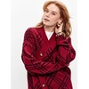 image:imagechouyatou Womens Retro Plaid Button Down Cardigans Color Block Knit Cardigan Sweater Trench Coat OuterwearRed