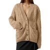 image:imagechouyatou Womens 2025 Fall Outfits Cable Knit Cardigan Button Down Chunky Knit Work Casual Sweater CardiganCamel