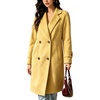 image:imagechouyatou Womens Double Breasted Mid Long Wool Trench Pea Coat OvercoatYellow