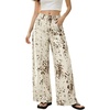 image:imagechouyatou Womens Wide Leg Jeans Y2K Leopard Floral Print Denim PantsCoffee Dot