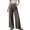 image:imagechouyatou Womens Wide Leg Jeans Y2K Leopard Floral Print Denim PantsCoffee Leopard