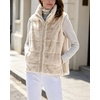image:imagechouyatou Womens Fall Winter Sleeveless Zip Up Faux Fur Vest Jacket CoatApricot