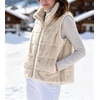 image:imagechouyatou Womens Fall Winter Sleeveless Zip Up Faux Fur Vest Jacket CoatApricot