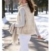 image:imagechouyatou Womens Fall Winter Sleeveless Zip Up Faux Fur Vest Jacket CoatApricot