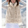 image:imagechouyatou Womens Fall Winter Sleeveless Zip Up Faux Fur Vest Jacket CoatApricot