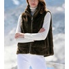 image:imagechouyatou Womens Fall Winter Sleeveless Zip Up Faux Fur Vest Jacket CoatCoffee