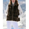 image:imagechouyatou Womens Fall Winter Sleeveless Zip Up Faux Fur Vest Jacket CoatCoffee