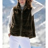 image:imagechouyatou Womens Fall Winter Sleeveless Zip Up Faux Fur Vest Jacket CoatCoffee
