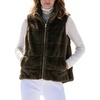 image:imagechouyatou Womens Fall Winter Sleeveless Zip Up Faux Fur Vest Jacket CoatCoffee