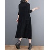 image:imagechouyatou Womens Spaghetti Strap Corduroy Overall Dress Jumper Button Down Midi Long Tank Dress with PocketsBlack