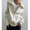 image:imagechouyatou Womens Fall Zip Up Sweater Cardigan Winter Collared Long Sleeve Knit Cardigan JacketBeige