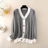 image:imagechouyatou Womens Herringbone Button Down Chunky Cardigan Sweater JacketWhite