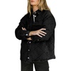 image:imagechouyatou Womens Oversized Button Down Quilted Denim Jacket Winter Padded Coat Tops Jean ShacketBlack