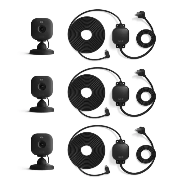 AllNew Blink Mini 2 with 1Year Plus Subscription  Plugin smart security camera HD night view in color builtin spotlight motion detection Works with Alexa  2 Cameras BlackBlack