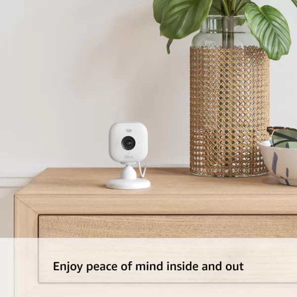 AllNew Blink Mini 2 with 1Year Plus Subscription  Plugin smart security camera HD night view in color builtin spotlight motion detection Works with Alexa  2 Cameras BlackWhite