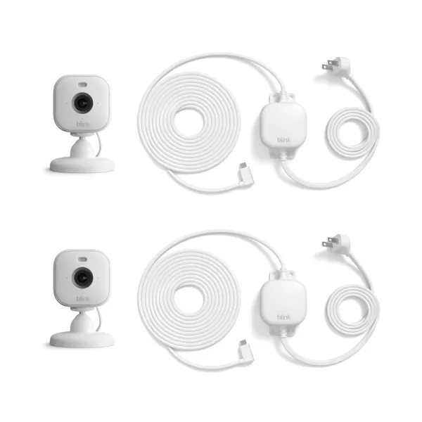 AllNew Blink Mini 2 with 1Year Plus Subscription  Plugin smart security camera HD night view in color builtin spotlight motion detection Works with Alexa  2 Cameras BlackWhite