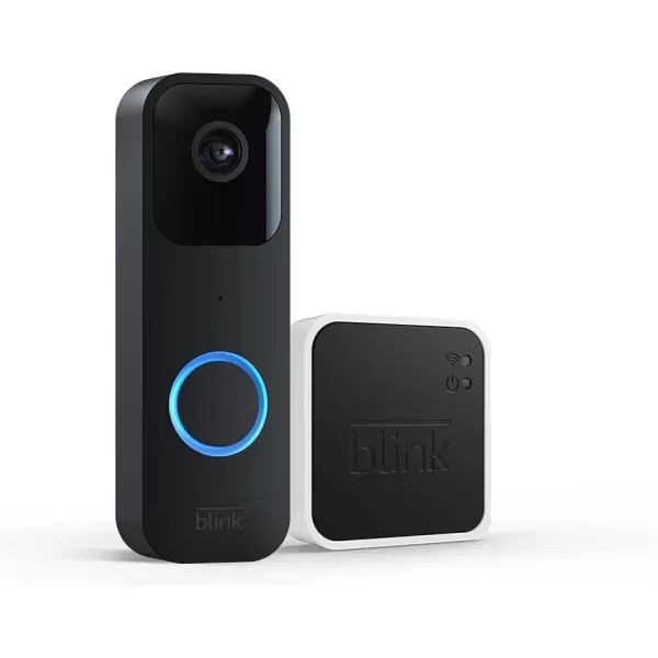 Blink Video Doorbell System With 1Year Subscription  Twoyear battery life twoway audio HD video motion and chime app alerts Works with Alexa  wired or wirefree Black
