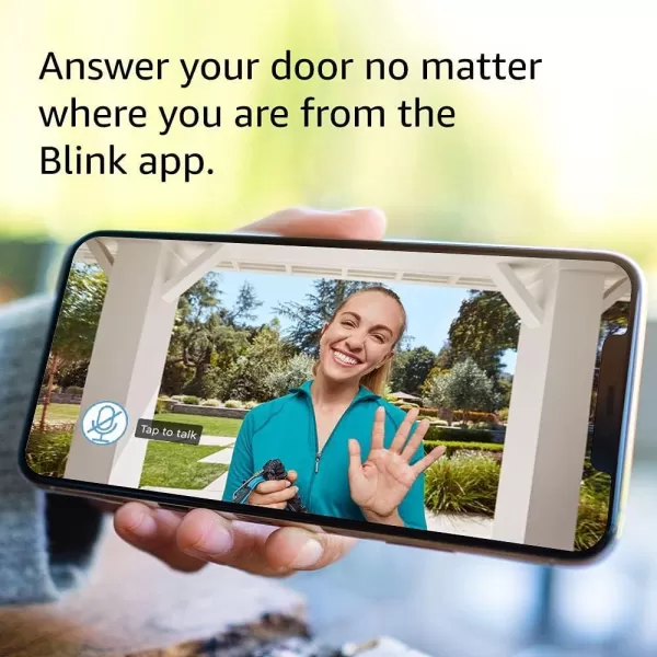 Blink Video Doorbell System With 1Year Subscription  Twoyear battery life twoway audio HD video motion and chime app alerts Works with Alexa  wired or wirefree Black